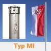 Fahnenmast -MI- aus Aluminium | Ø 90 mm | mit innenliegender Seilführung