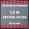 Hinweismatte -Abstand halten- 90 x 90 cm in grau