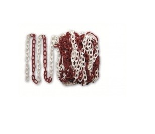 Stahlkette 6 mm, rot/weiss, Bundlänge: 10 m