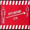 Hinweismatte - Bitte Abstand - 150 x 85 cm in rot