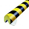 Eckschutz -KNUFFI®- aus PU, kreisförmig 60x35 mm, mit Edelstahlrücken