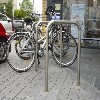 Absperrbügel/Anlehnbügel aus Edelstahl Ø 48 mm, zum Einbetonieren, ohne Querholm, Höhe: 1200 mm